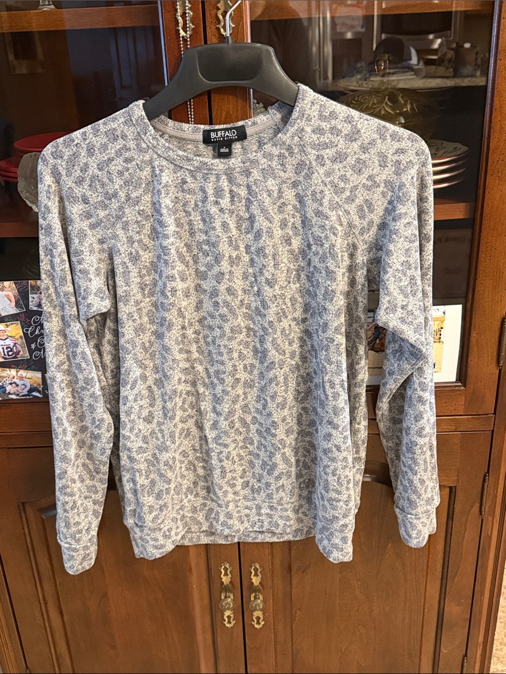 Buffalo David Bitton Men's Heather Gray Patterned Crewneck Sweater